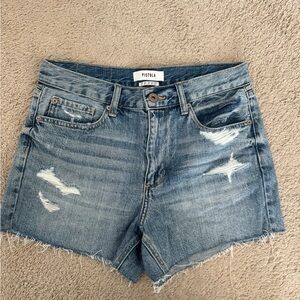 Pistola Blue Distressed Denim Shorts Size 27